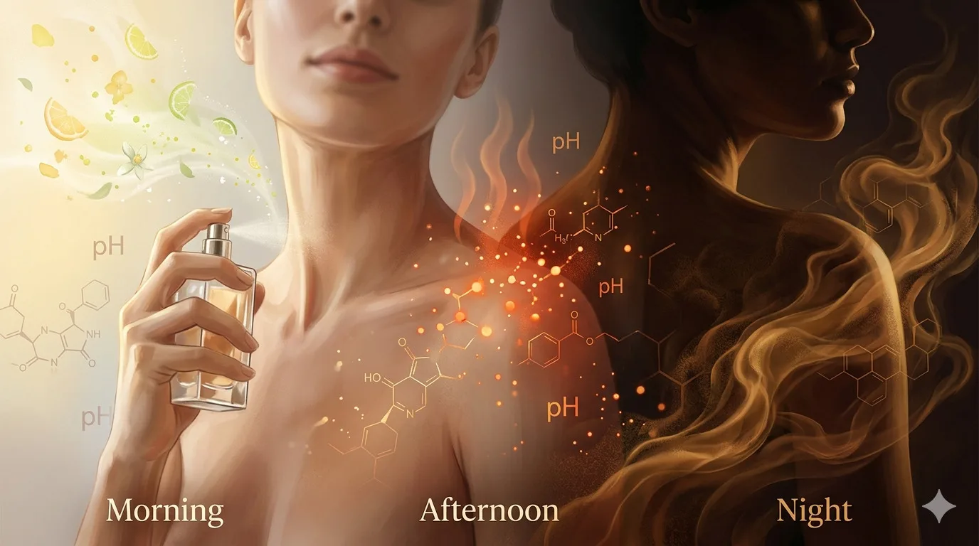 Slide O Perfume que Você Aplicou de Manhã Não É o Mesmo que Cheira à Noite