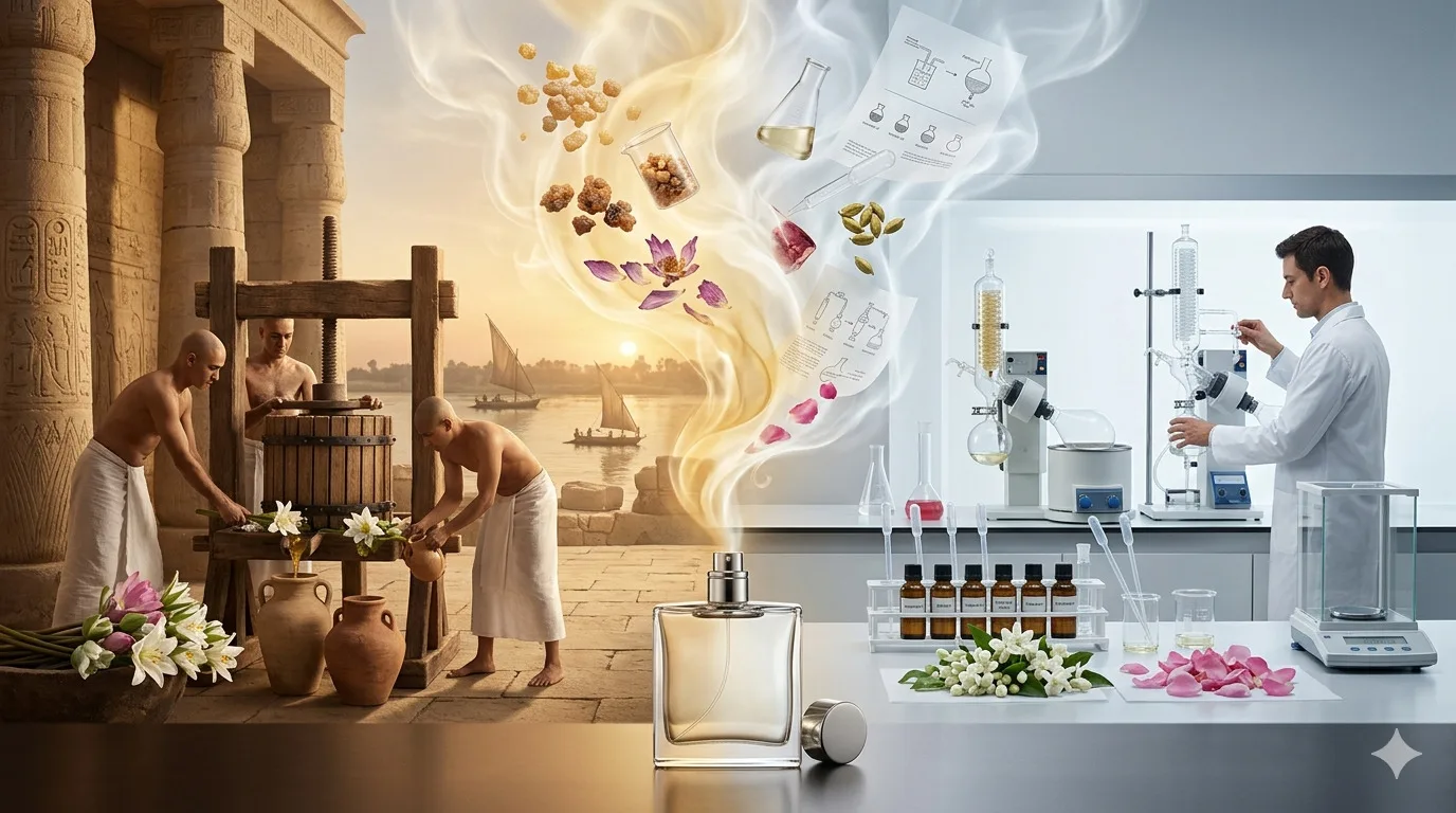 Slide Como a perfumaria moderna está resgatando métodos de extração do Egito Antigo